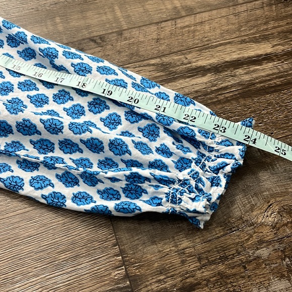 J Crew Factory Cotton Blue Paisley Artist Peasant Top Sz XS Lightweight Vacation - Picture 9 of 15